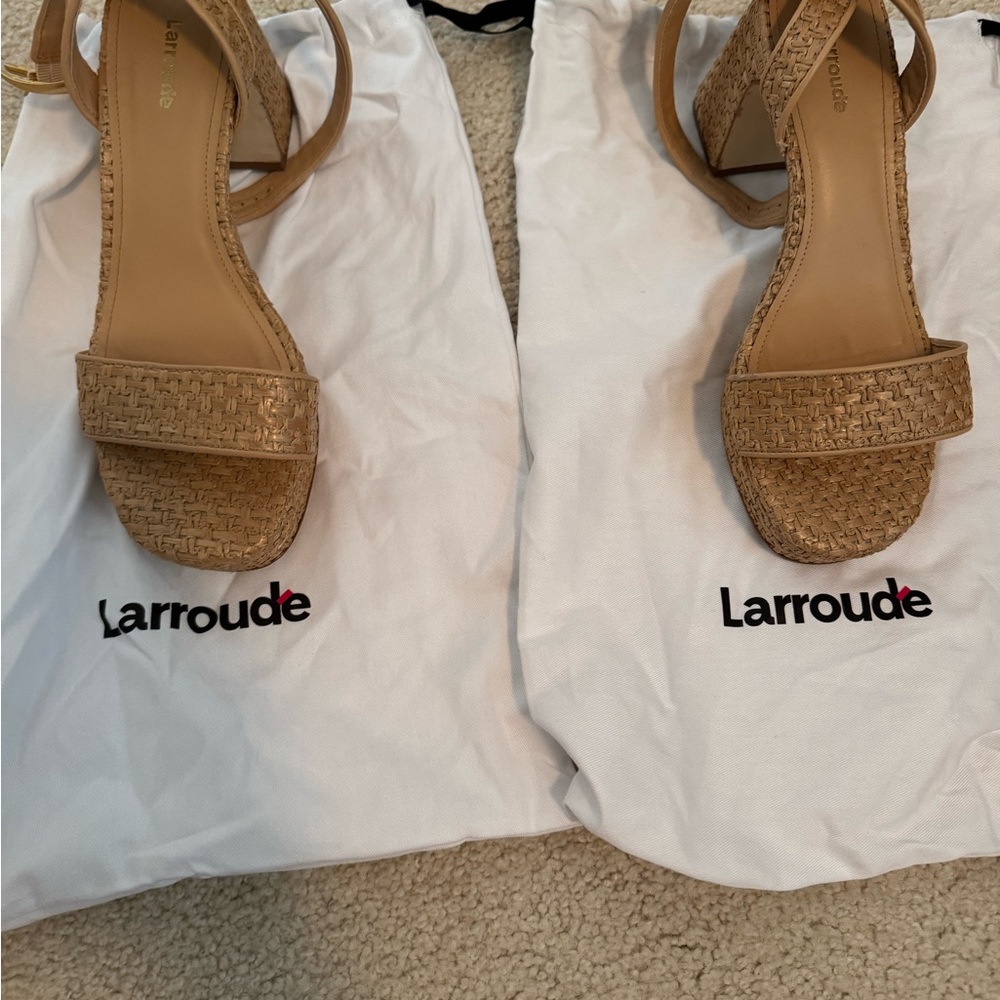 Larroude Tan Heeled Shoes for Elegant Style